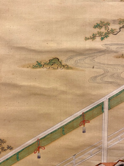 狩野常信 源氏葵巻之図|古美術・掛け軸の販売・買取・鑑定-松本 狩野常信 源氏葵巻之図|古美術・掛け軸の販売・買取・鑑定-松本