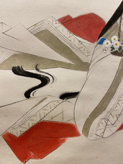 佐野光穂 1896-1960 長野 菊池契月師事「大原女」掛軸 肉筆 絹本 菊池契月 重陽｜古美術・掛け軸の販売・買取・鑑定-松本松栄堂