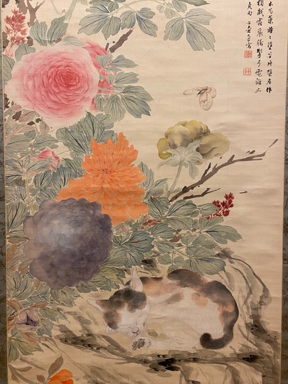 【真作】橋本静水/雨中牡丹図/牡丹図/花図/掛軸/名家伝来/AC-738 真作】掛軸 高橋周桑 白牡丹 静寂の美 花鳥画 名品 二重箱入