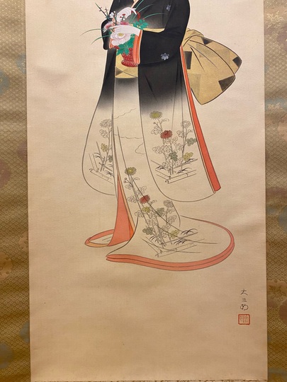 中村大三郎 彩色 掛軸 共箱 美人画日本画伊東深水竹久夢二 中村大三郎 彩色 掛軸 共箱 美人画日本画伊東深水竹久夢二 2025