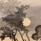森一鳳 樹間月図 9