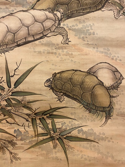 も*る様 三輪珪山【真作】『落穂に雀』花鳥図 岐阜 馬専門画家 中国 掛軸241 三輪珪山【真作】『落穂に雀』花鳥図 岐阜 馬専門画家 中国 掛軸