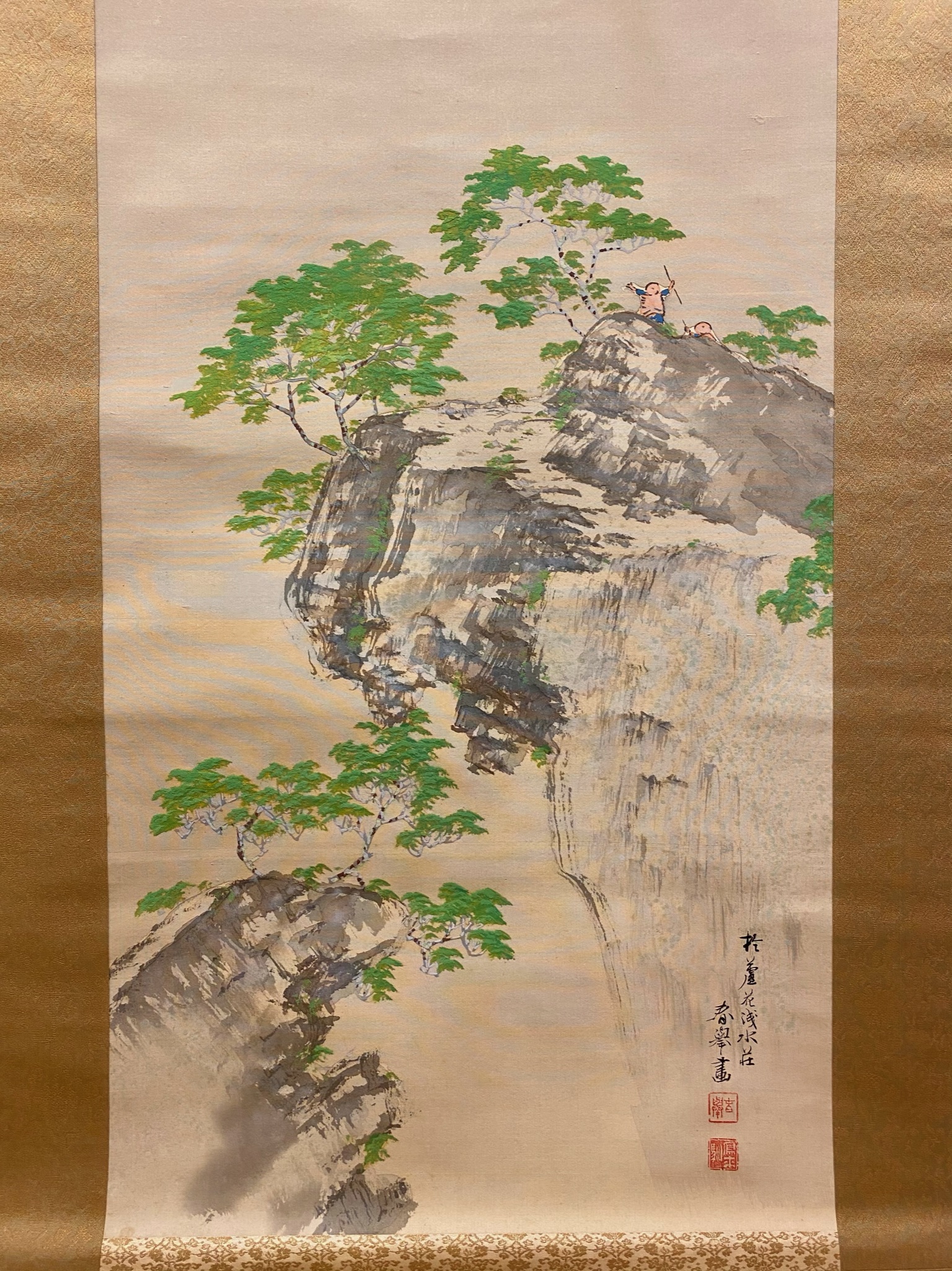 山元春挙　　絹本彩色画　【　鳳凰之図　】　春挙自題箱　　肉筆画　模写　139 山元春挙 絹本彩色画 【 鳳凰之図 】 春挙自題箱 肉筆画 模写 139