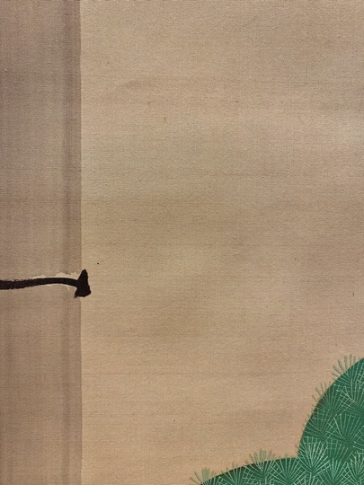 No4734 掛軸　内海宗久作　紅白梅図　絹本　共箱　縁起物　花鳥図　送料無料 No4734 掛軸 内海宗久作 紅白梅図 絹本 共箱 縁起物 花鳥図 送料