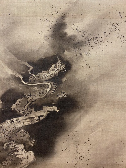 掛軸　【模写】　狩野 伊川院 栄信　掛け軸　骨董品 狩野伊川院栄信 富士図｜古美術・掛け軸の販売・買取・鑑定-松本