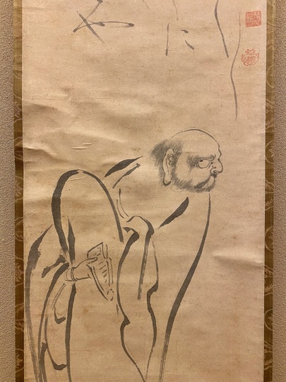 掛軸 白隠慧鶴 達磨 木箱 茶掛 工芸 画賛 茶道具 茶の湯 2-33 掛軸 白隠慧鶴 達磨 木箱 茶掛 工芸 画賛 茶道具 茶の湯 2-33