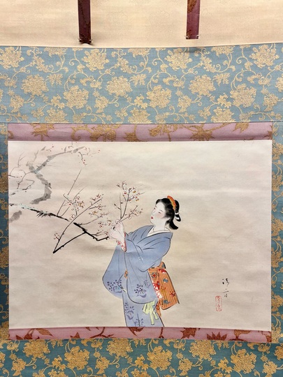 鏑木清方 白梅｜古美術・掛け軸の販売・買取・鑑定-松本松栄堂