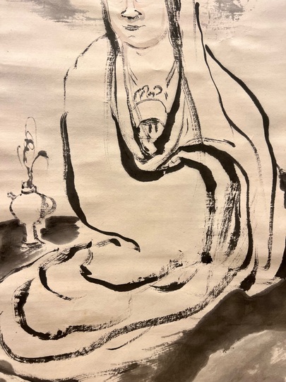 けしの実 油彩です Tomioka Tessai Kannon ｜Matsumoto Shoeido | Japanese
