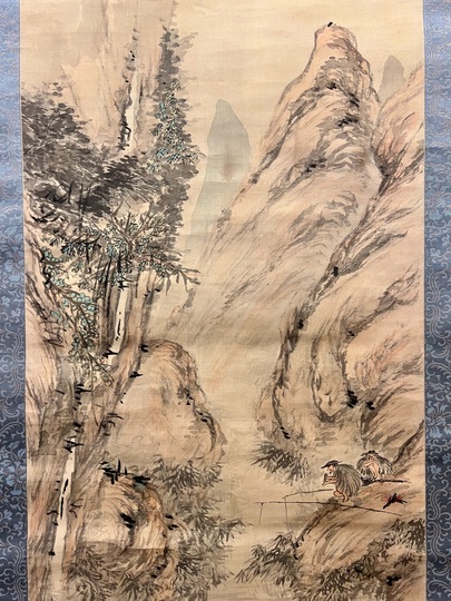 富岡鉄斎 淡彩山水図｜古美術・掛け軸の販売・買取・鑑定-松本松栄堂