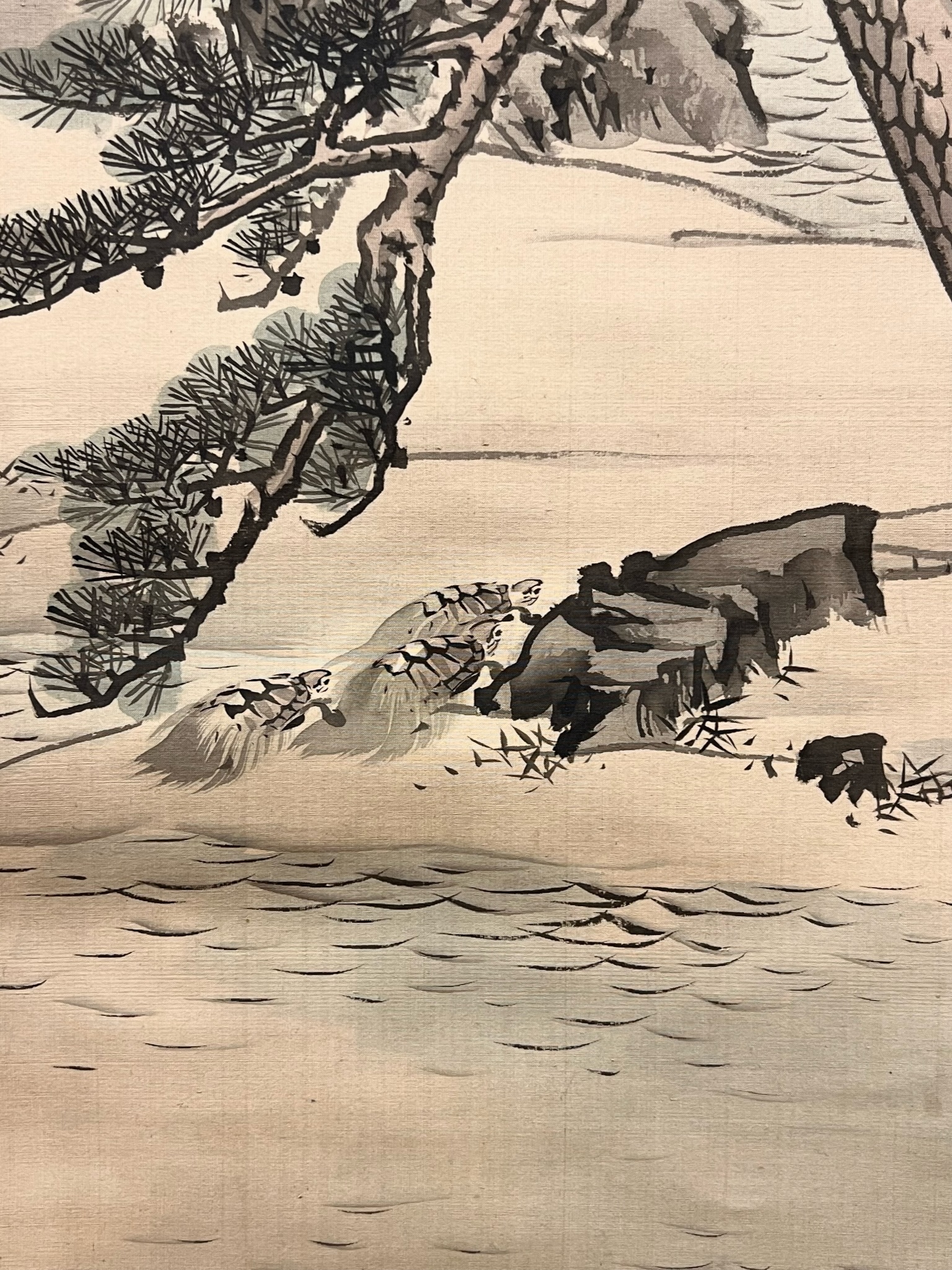 人気の新作 真作】佐々木尚文/山家早春図/山水人物図/馬子図/掛軸/名家伝来 絵画