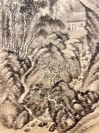 TAKIYA】日本画家 田能村直入『観音図自画賛』 肉筆 落款 絹本