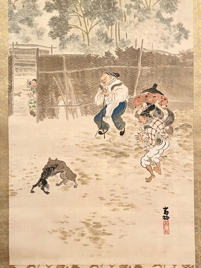 前田青邨 闘犬｜古美術・掛け軸の販売・買取・鑑定-松本松栄堂
