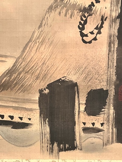 【真作】狩野勝川院（雅信）/江戸前期/林和靖図/掛軸/名家伝来/AA-420 狩野勝川院雅信 芦舟鷺｜古美術・掛け軸の販売・買取・鑑定-松本