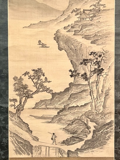 皆川淇園 水墨山水図｜古美術・掛け軸の販売・買取・鑑定-松本松栄堂
