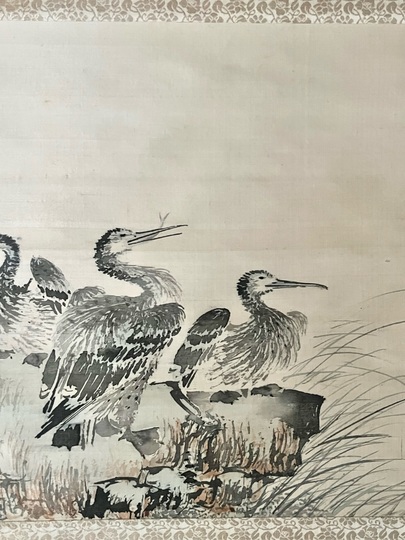 信州安曇野在住画家 小穴竹豊画伯 「安曇野」 肉筆 油絵 1969年