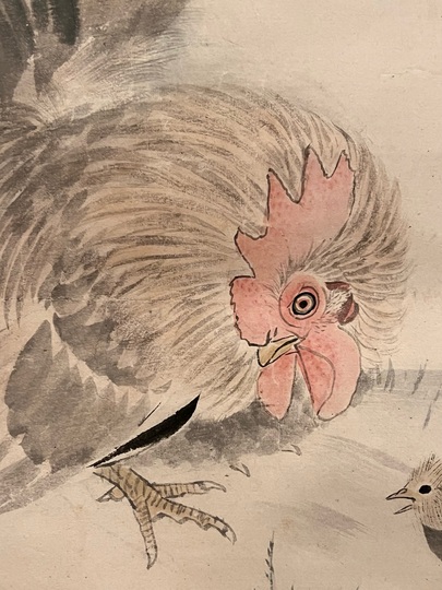 円山応挙 雄鶏愛雛図｜古美術・掛け軸の販売・買取・鑑定-松本松栄堂