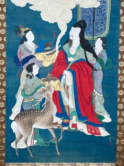 谷文二 寿星図｜古美術・掛け軸の販売・買取・鑑定-松本松栄堂