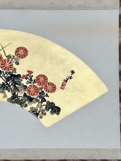 神坂雪佳 扇面菊之図｜古美術・掛け軸の販売・買取・鑑定-松本松栄堂