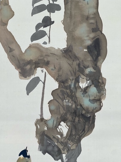 掛軸 椿 竹内栖鳳 1点 美品 美術品 日本画家 絵 植物 和室 和 骨董品 貴重 絵 木 鳥 真作□ 竹内栖鳳 □ 「紅椿」 紙本 東美鑑定書付属 軸