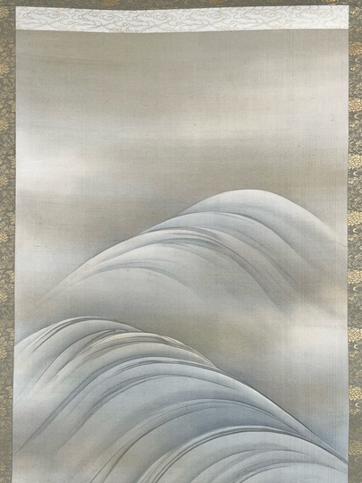万福天水蓮、【散らばこそ　それを語るか　猪口二ツ】、希少画集画 万福天水蓮、【散らばこそ それを語るか 猪口二ツ】、希少な額装