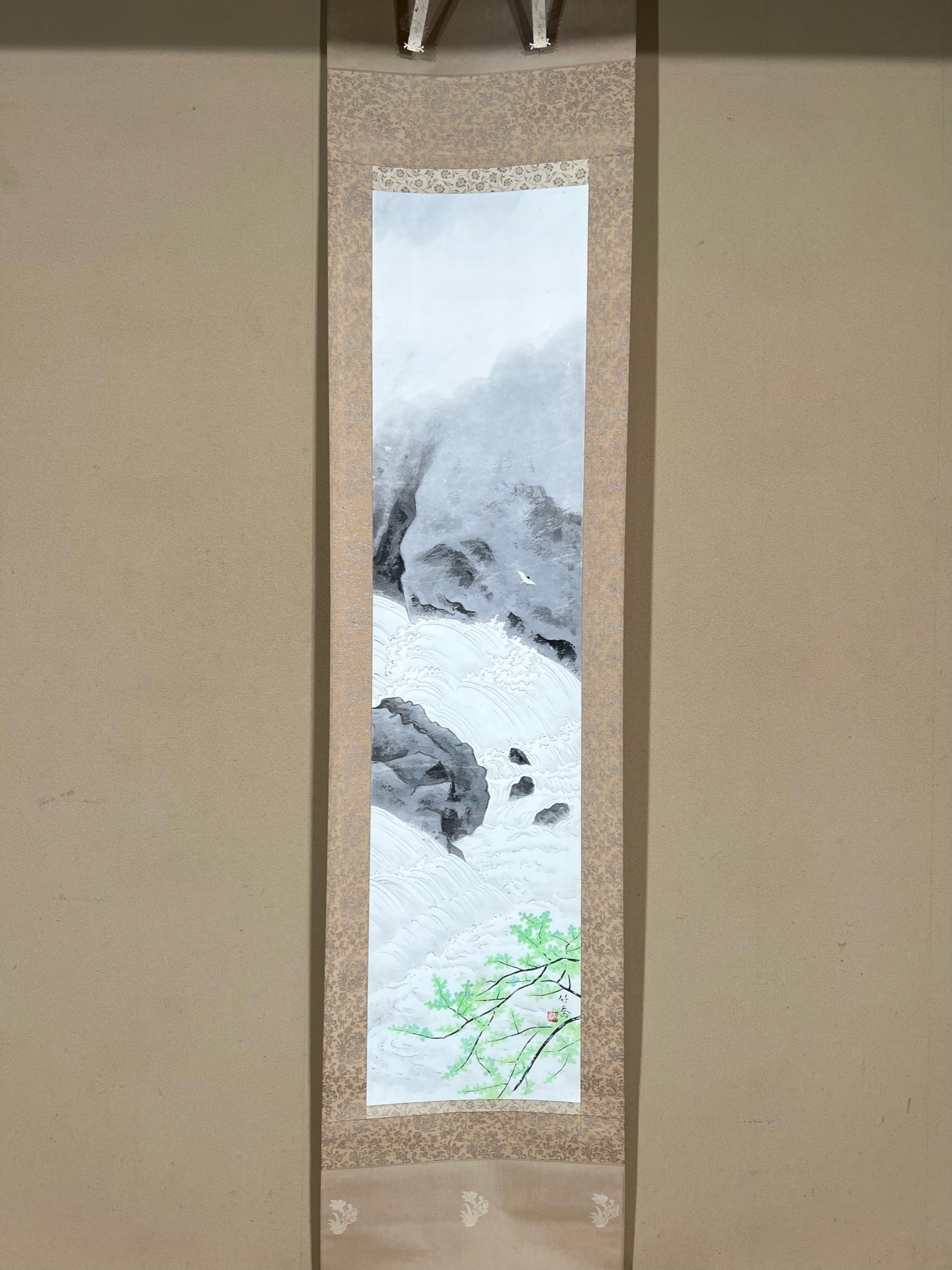 小野竹喬 奔流｜古美術・掛け軸の販売・買取・鑑定-松本松栄堂