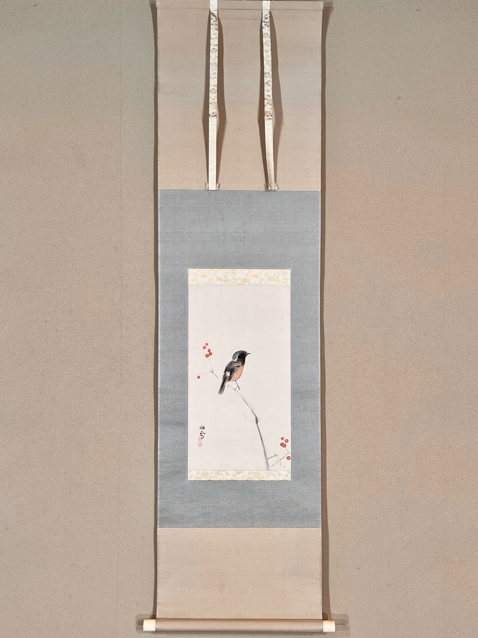 雪景色/晴雪図】山下竹斎 982 共箱 掛け軸 肉筆 【公式通販】