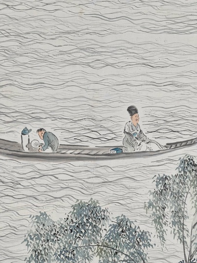 大人 可愛い 服  山本琴谷 范蠡棹五湖｜古美術・掛け軸の販売・買取・鑑定-松本松栄堂 絵画