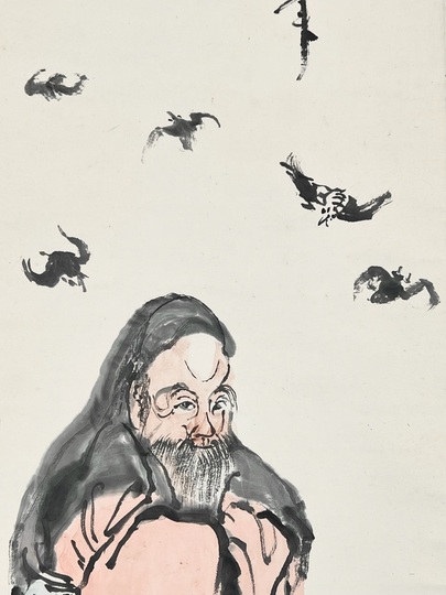 富岡鉄斎 南極寿星図｜古美術・掛け軸の販売・買取・鑑定-松本松栄堂