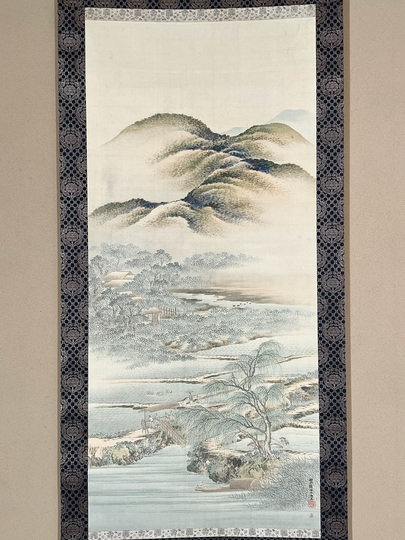 【真作】佐竹永陵/秋崖渓居/山水図/掛軸/名家伝来/AD-940 竹内栖鳳 水墨山水｜古美術・掛け軸の販売・買取・鑑定-松本松栄堂