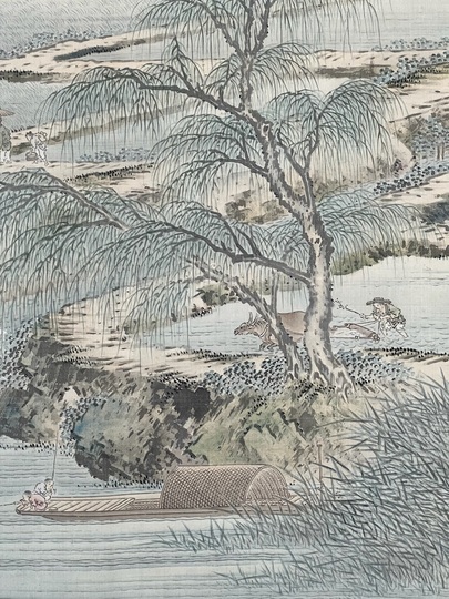 狩野永岳 耕作図｜古美術・掛け軸の販売・買取・鑑定-松本松栄堂