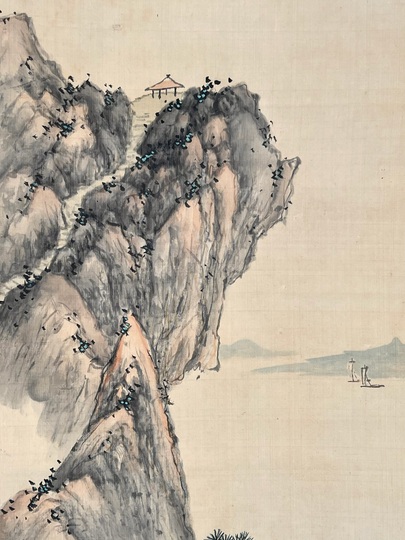 日根対山 秋晴訪友図｜古美術・掛け軸の販売・買取・鑑定-松本松栄堂