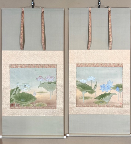 樋口富麻呂【光悦寺の秋】水彩　絹本 掛軸 樋口富麻呂【光悦寺の秋】水彩 絹本 掛軸 Tomimaro Higuchi