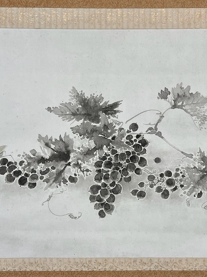 榊原紫峰 葡萄虫図｜古美術・掛け軸の販売・買取・鑑定-松本松栄堂 閑