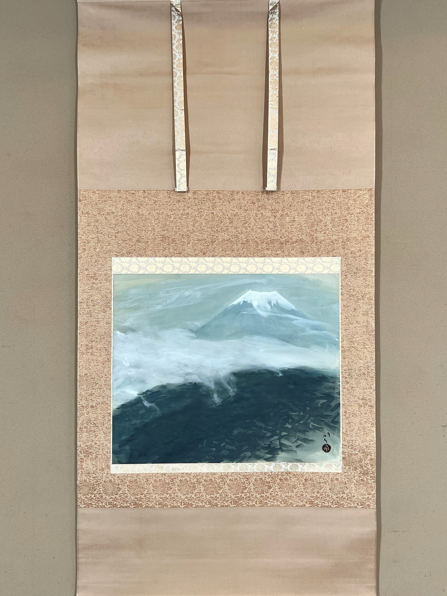 川端龍子　【　古希俳画　】自筆草稿　肉筆書昭和三十年元旦　寄贈品　軸装NO86 川端龍子 【 古希俳画 】自筆草稿 肉筆書昭和三十年元旦 寄贈品 軸