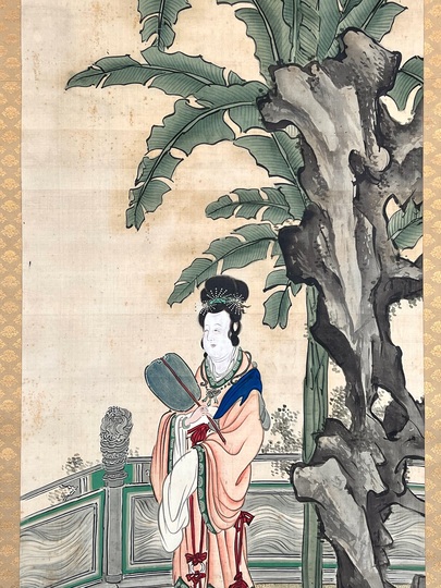 谷文晁 芭蕉美人図｜古美術・掛け軸の販売・買取・鑑定-松本松栄堂