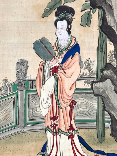 模写/谷文晁/牧童之図/笛吹童子図/牛に人物図/掛軸☆宝船☆AI
