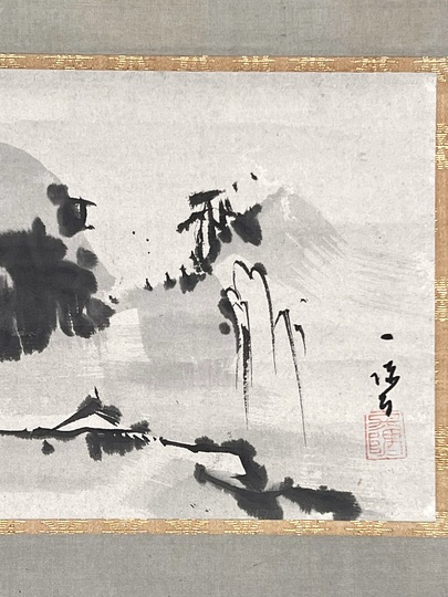 久隅守景 山水 双幅｜古美術・掛け軸の販売・買取・鑑定-松本松栄堂