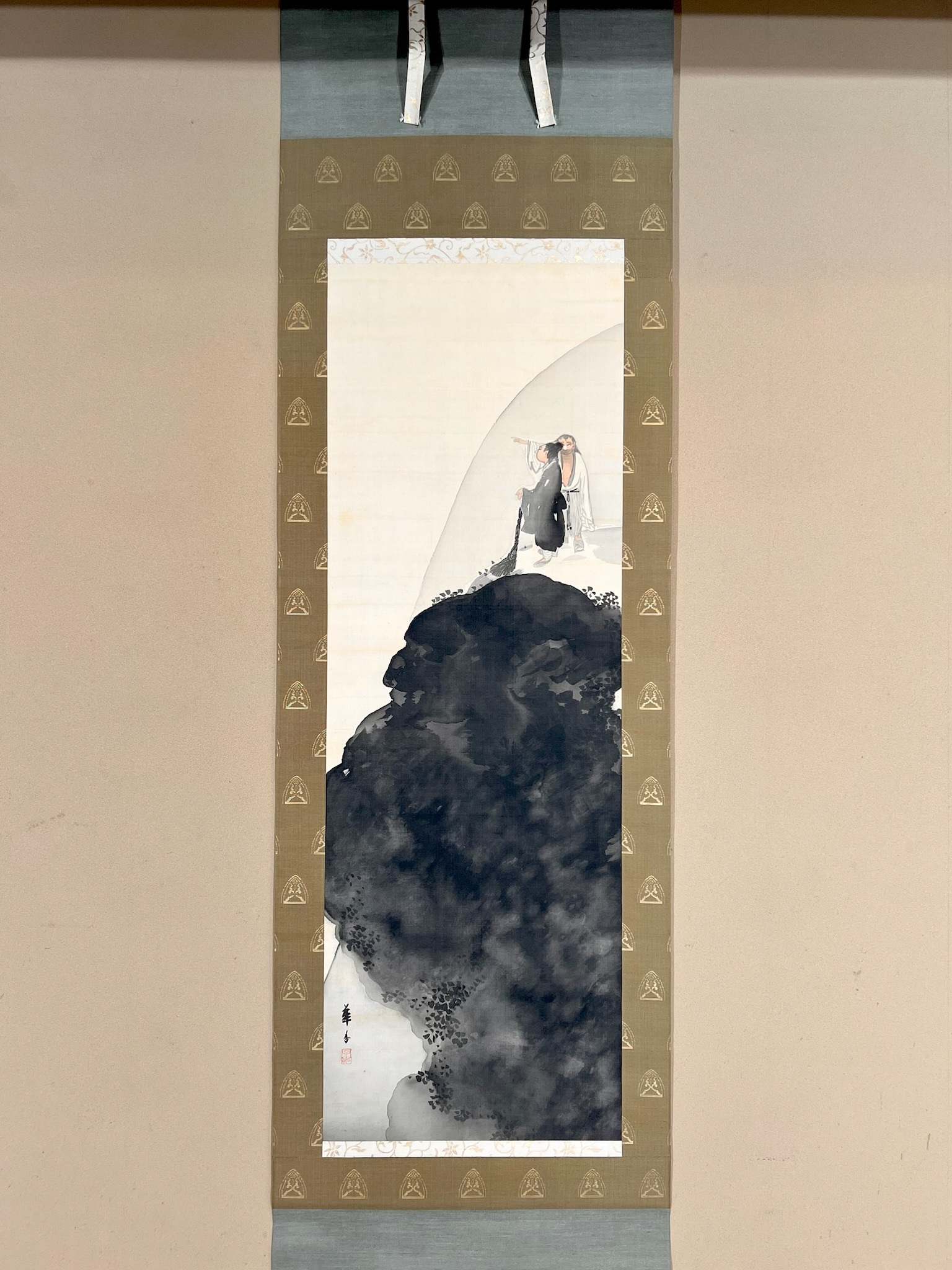 掛け軸 普門暁 『 郷土の香り 』 紙本 希少 未来派 前衛美術 掛軸 美品 No2576 掛軸 香山画「滝と河水」絹本 古画 古美術 日本画 時代