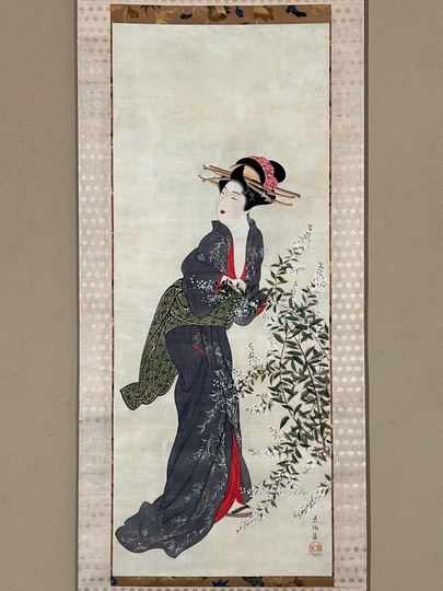 山口素絢 秋美人図｜古美術・掛け軸の販売・買取・鑑定-松本松栄堂