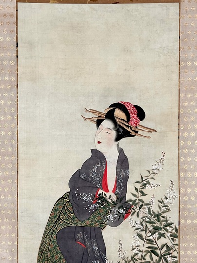 山口素絢 秋美人図｜古美術・掛け軸の販売・買取・鑑定-松本松栄堂