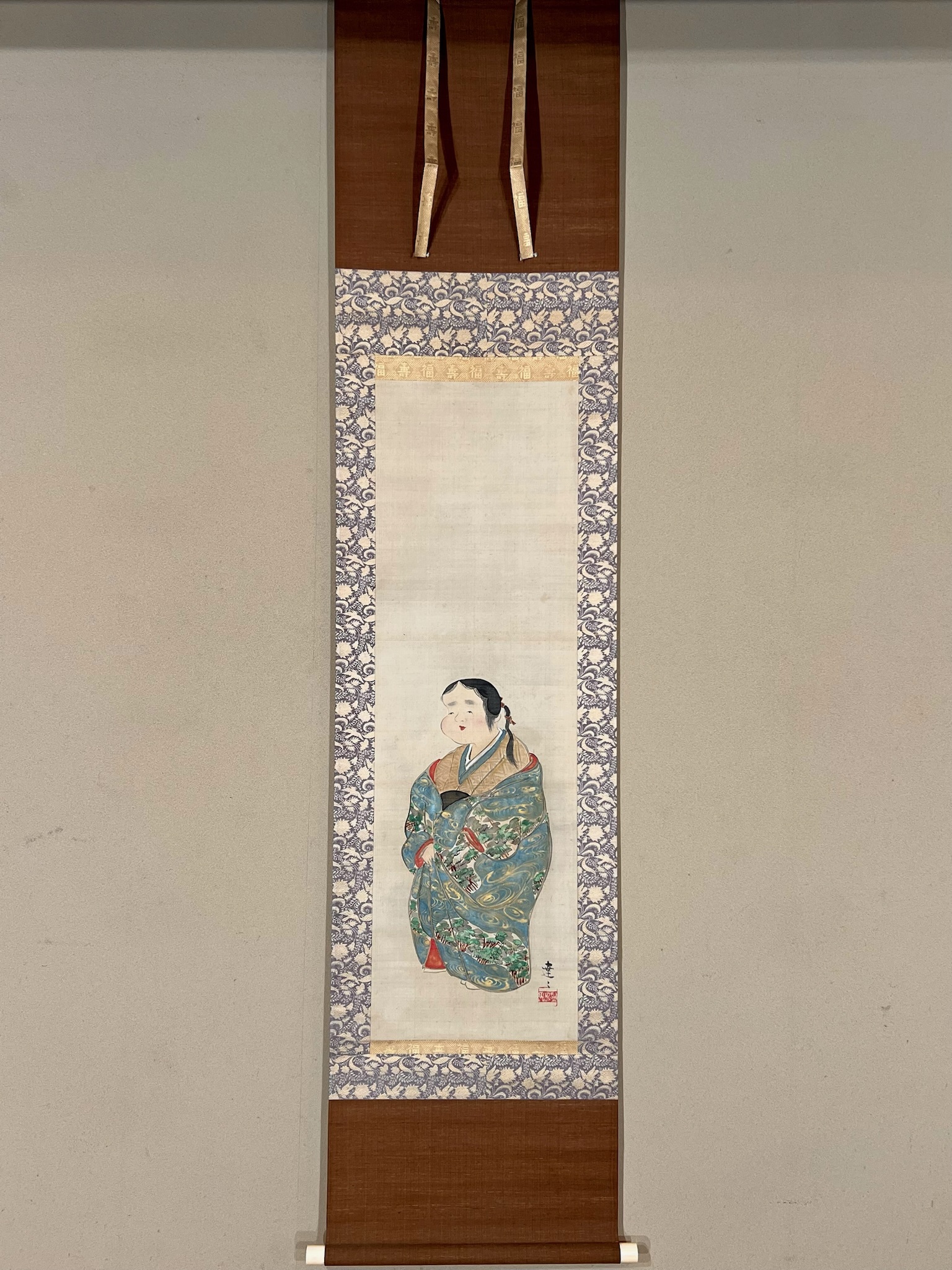 No2837掛軸　中村芳中　墨彩花鳥図　紙本　京都　琳派　古画　日本画　送料無料 中村芳中 お福図｜古美術・掛け軸の販売・買取・鑑定-松本松栄堂