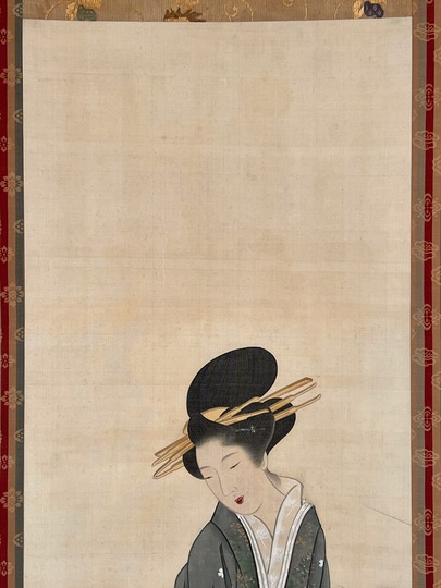 山口素絢 | 古美術瀬戸 美人図 美人画 秋美人図｜古美術・掛け軸の販売