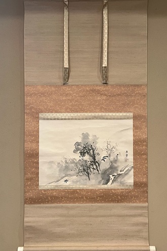 川合玉堂 渓村晩帰図