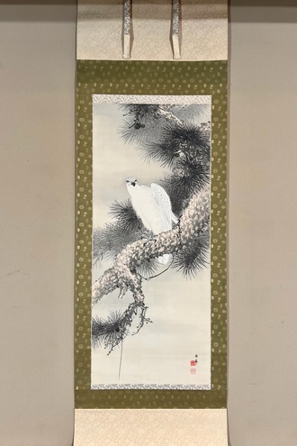今尾景年 老松白鷹図