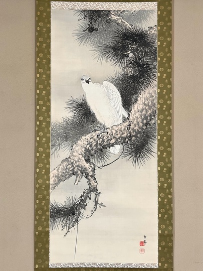 今尾景年 老松白鷹図｜古美術・掛け軸の販売・買取・鑑定-松本松栄堂