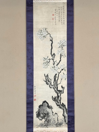 立原杏所　花鳥画　掛け軸　合わせ箱　水戸藩士　書画、骨董品、美術品 立原杏所 花鳥画 掛け軸 合わせ箱 水戸藩士 書画、骨董品、美術品
