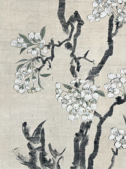 立原杏所【青緑山水 図】　絹本　掛軸 立原杏所【青緑山水 図】 絹本 掛軸 立原杏所【青緑山水図】