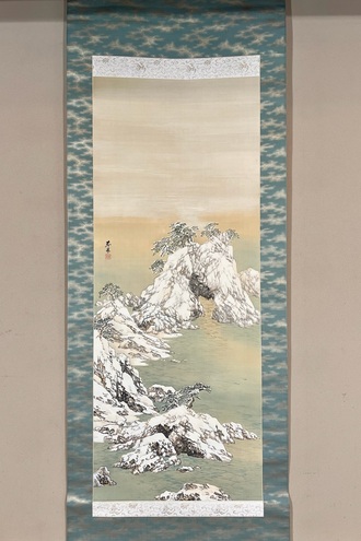 山元春挙 海辺晴雪図