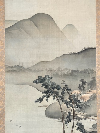 橋本雅邦 渓邨帰牧図｜古美術・掛け軸の販売・買取・鑑定-松本松栄堂