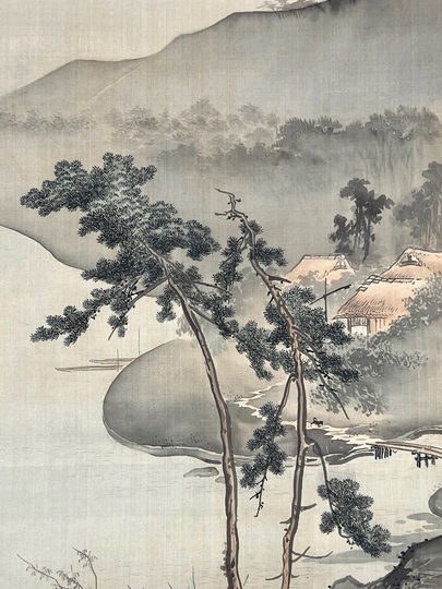 橋本雅邦 渓邨帰牧図｜古美術・掛け軸の販売・買取・鑑定-松本松栄堂